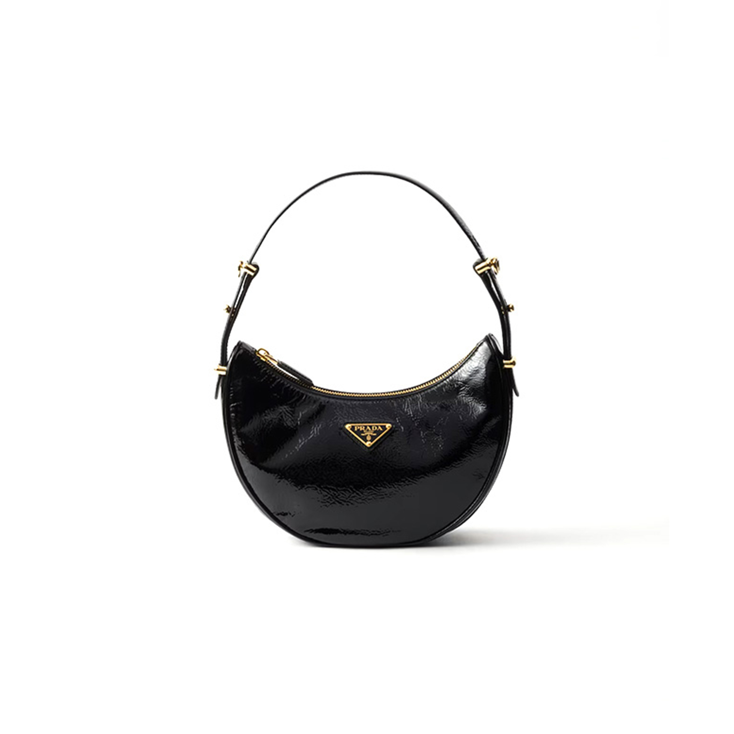PRADA ARQUÉ NAPLAK PATENT LEATHER SHOULDER BAG 1BC194 (22.5*18.5*6cm) PRADA ARQUÉ NAPLAK PATENT LEATHER SHOULDER BAG 1BC194 (22.5*18.5*6cm)